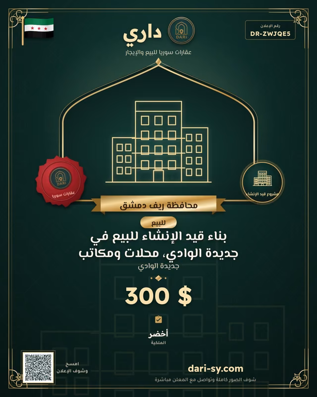 بناء قيد الإنشاء للبيع في جديدة الوادي، محلات ومكاتب